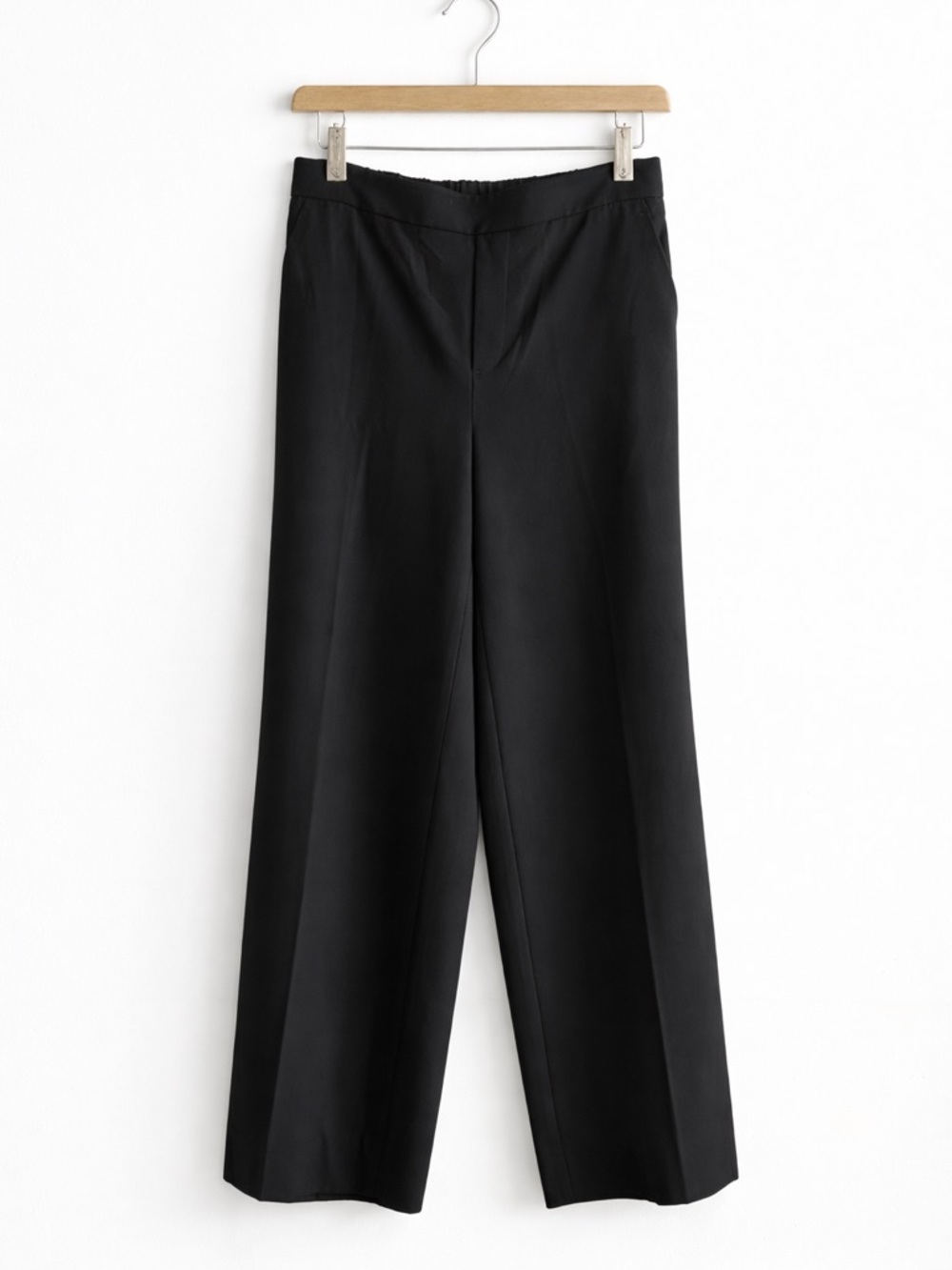 Banana Republic Hayden Black Wide Leg Pants Pull-On Trouser 8 Petite